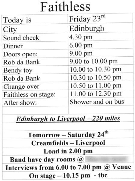 Bendy Toy Faithless_Itinery_2002